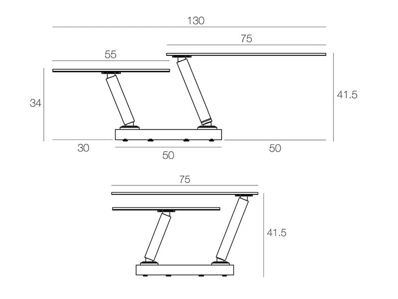 Table basse en verre pivotante - Adrien