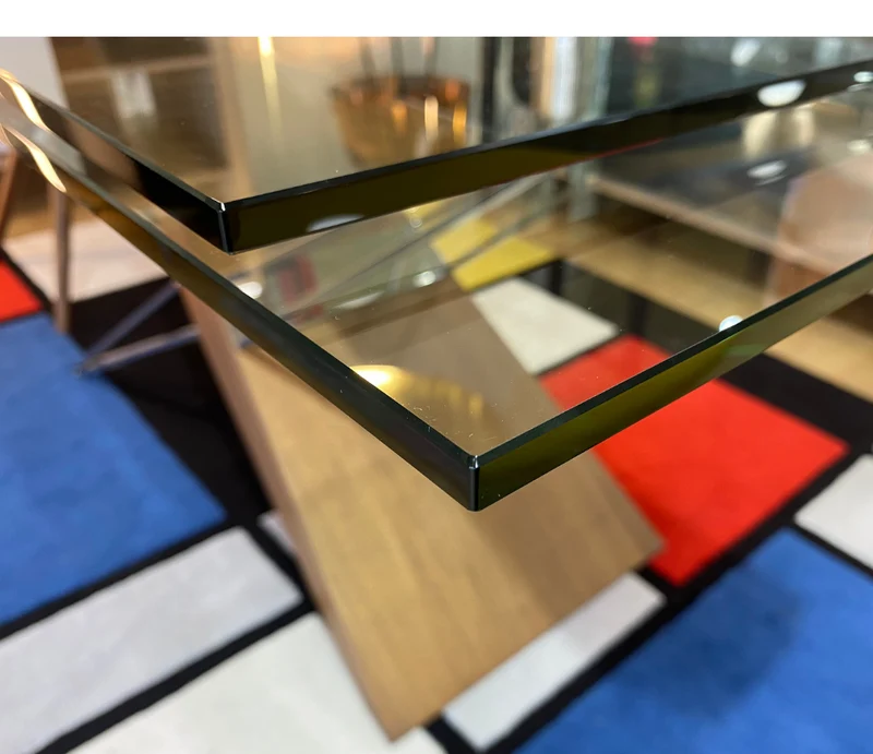 Table en verre et bois extensible - Fely