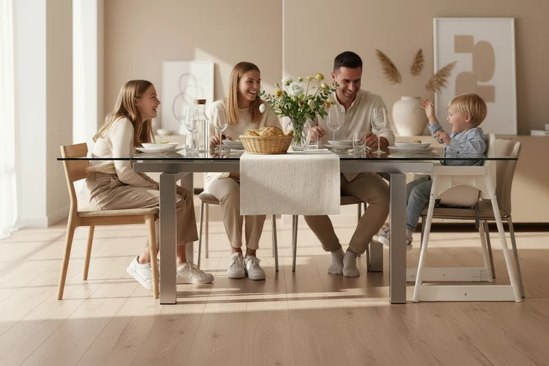 Table à manger en verre extensible - Margaux