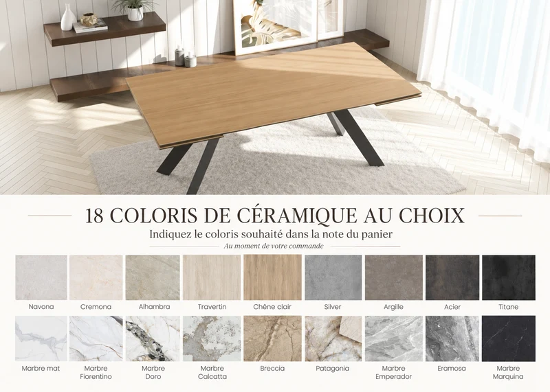 Table extensible céramique - Ontario Akante
