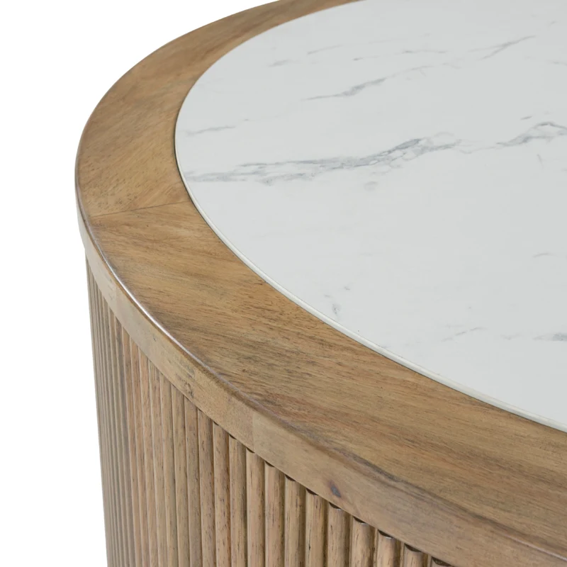 Table basse en mélamine/bois brun clair - Camdill