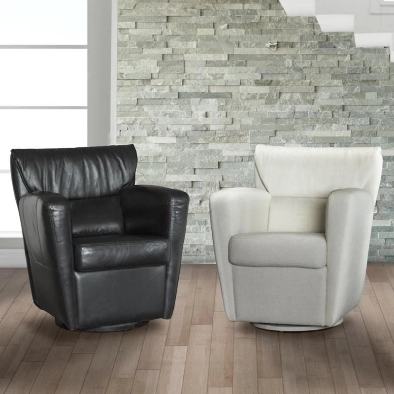 Fauteuil d'appoint pivotant en cuir - Cup