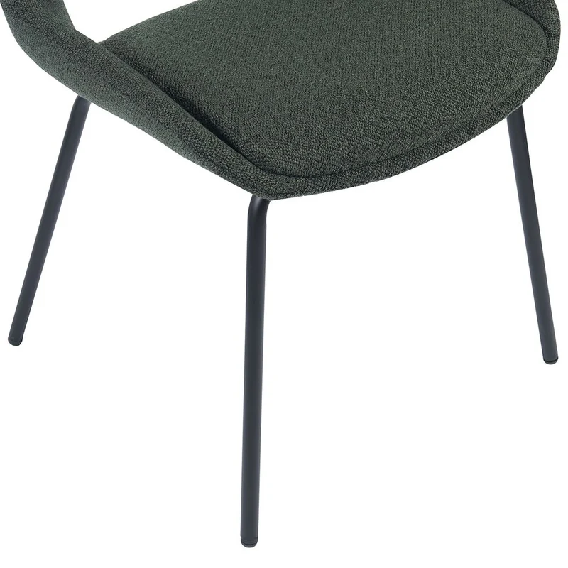 Chaise repas tissu vert foncé