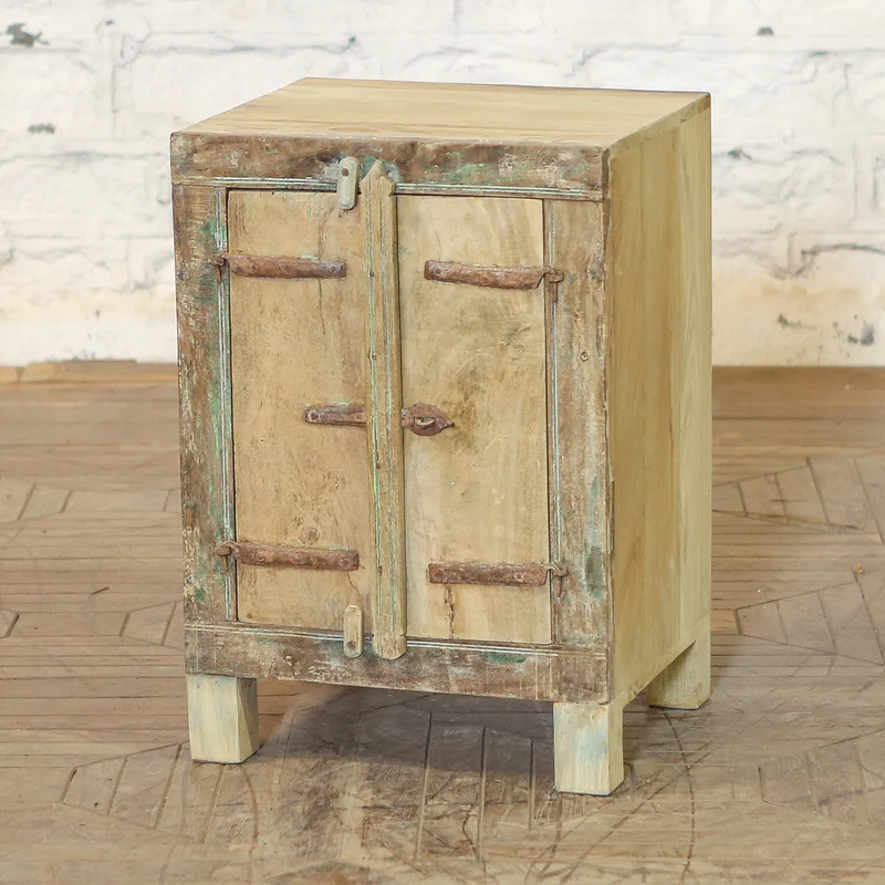 Table de nuit 2 portes en teck et manguier — 18×17×26" — PA32609