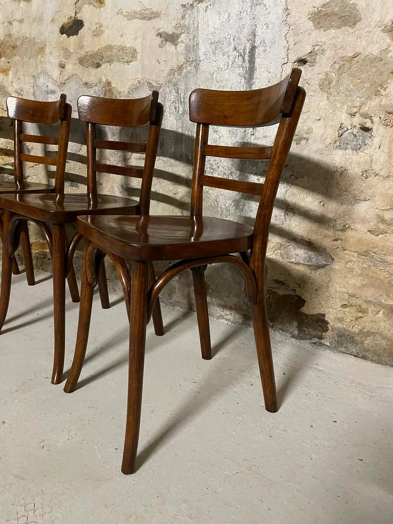 Lot de 6 chaises Baumann en bois courbé