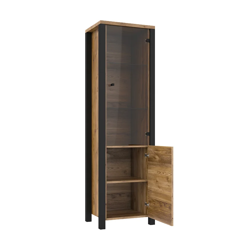 Vitrine 2 portes Lyam Bois et Noir