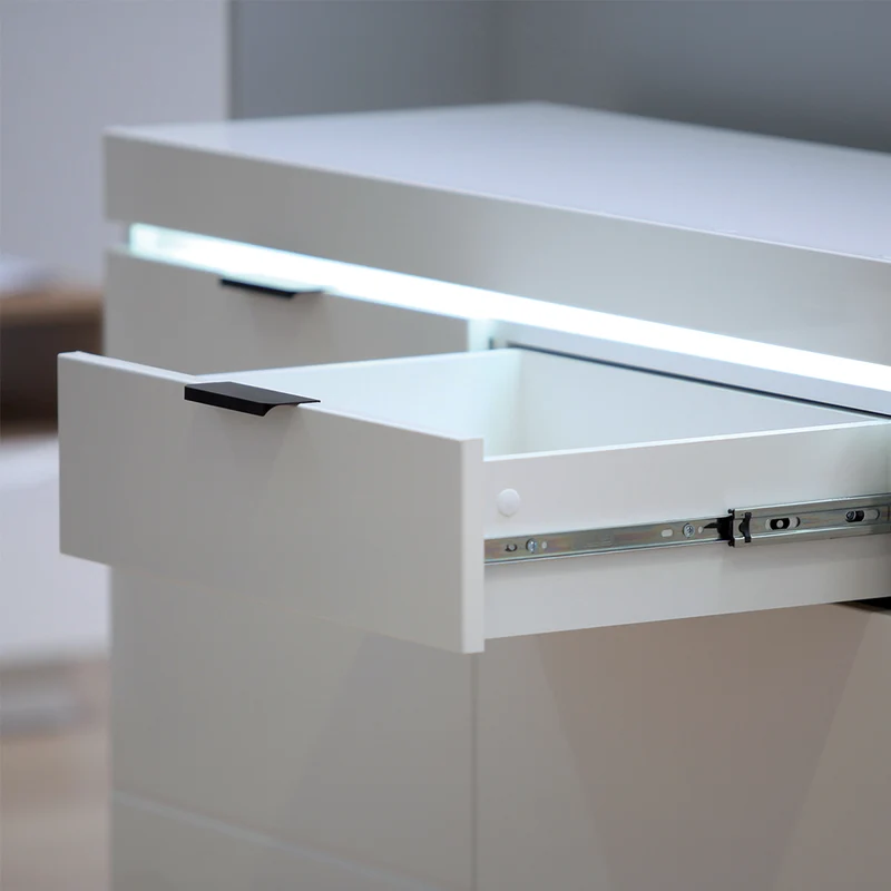 Buffet 2 portes 2 tiroirs LED inclus Ruben Blanc