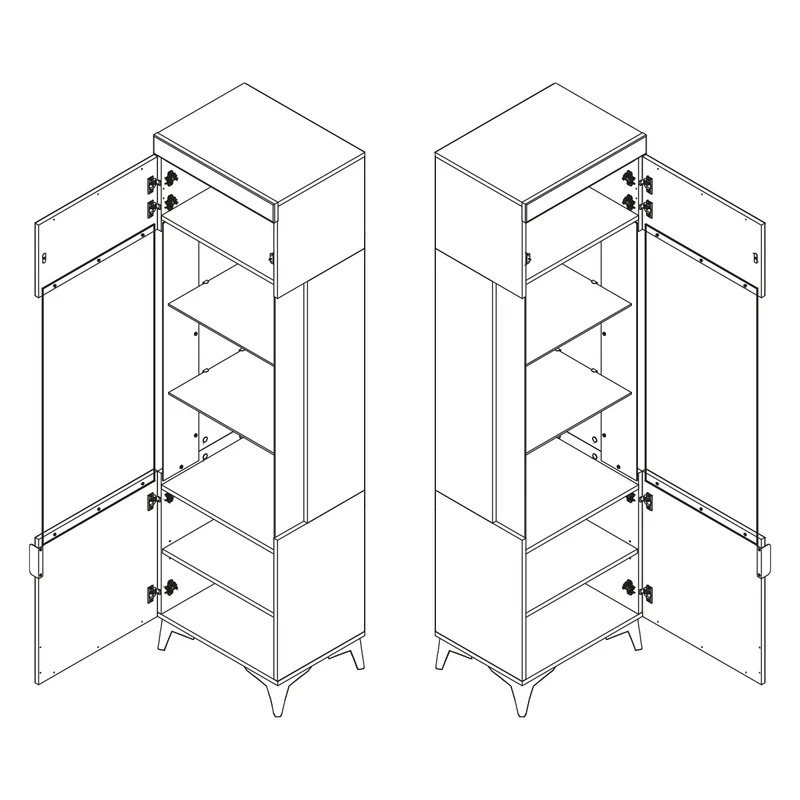 Vitrine 1 porte LED inclus Ruben Bois