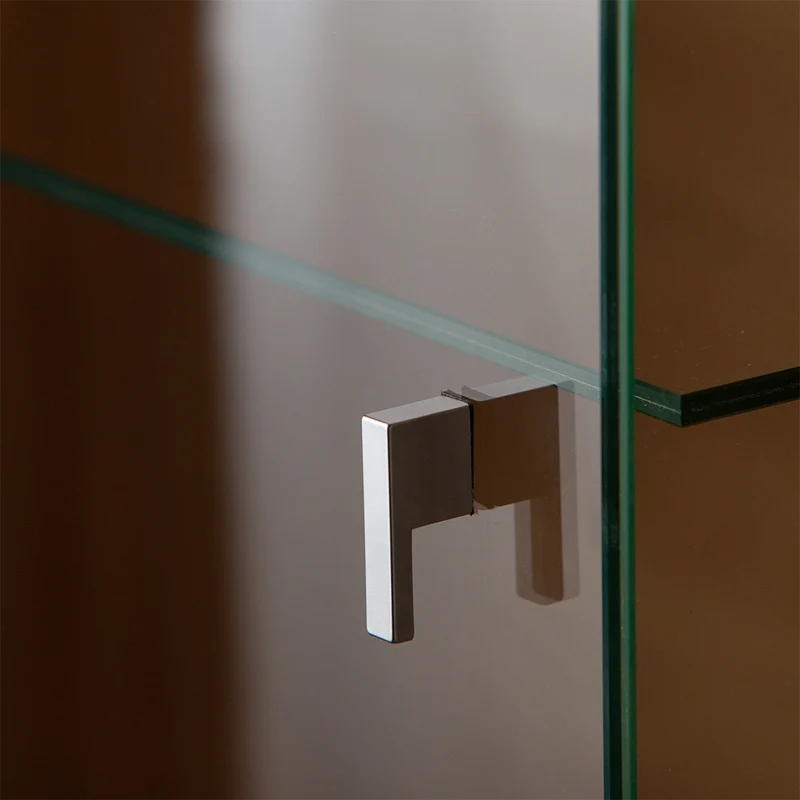 Vitrine 1 porte ouverture gauche LED inclus Teo Blanc et Bois