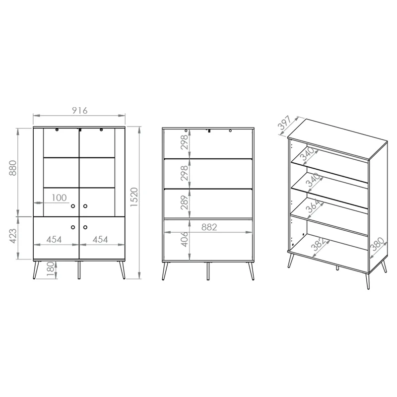 Vaisselier 4 portes Thalia Vert