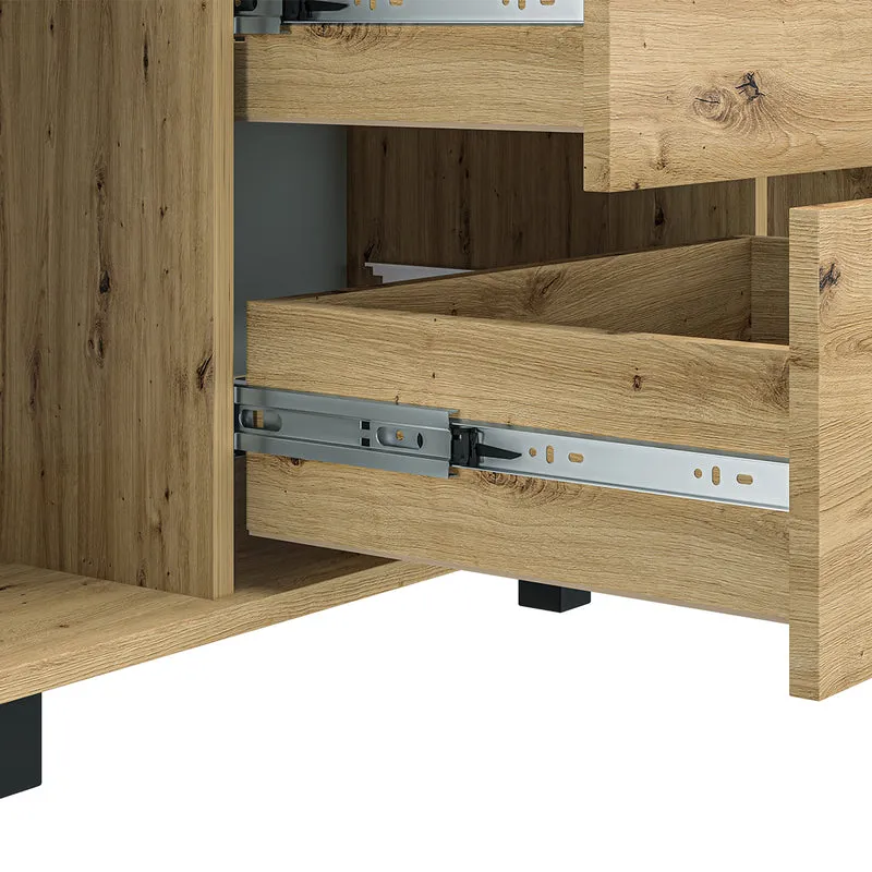 Buffet 2 portes 3 tiroirs 138 cm Liora Bois