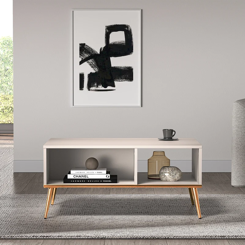 Table basse Olivia Cachemire et Doré
