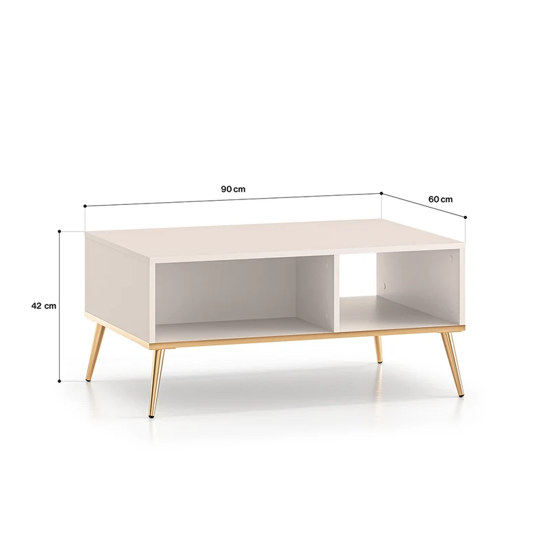 Table basse Olivia Cachemire et Doré