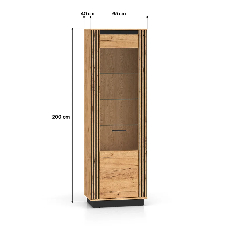 Vitrine 1 porte Solal Bois et Noir