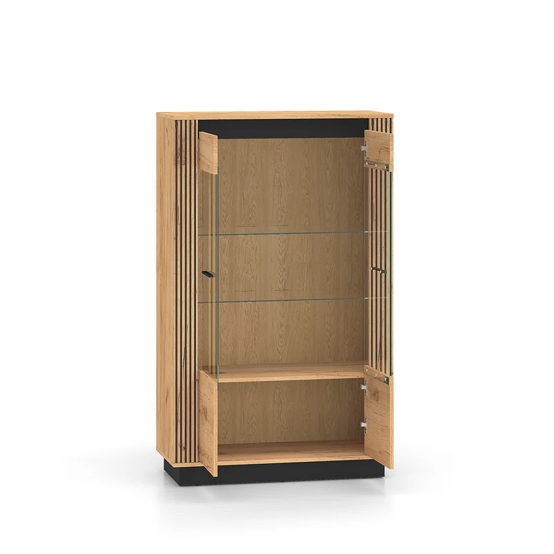 Vaisselier 2 portes Solal Bois et Noir