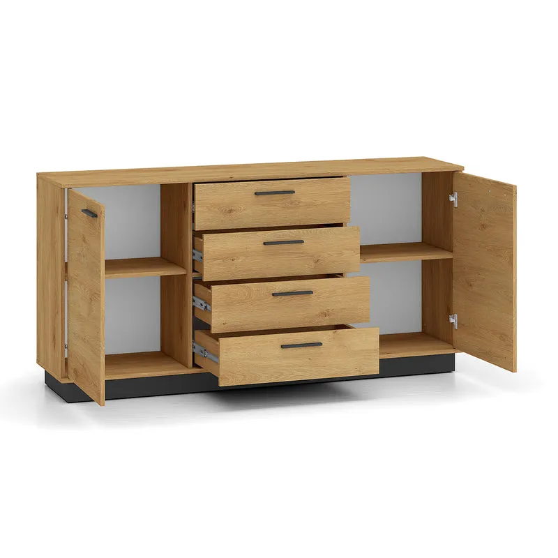 Buffet 2 portes 4 tiroirs Ysia Bois et Noir