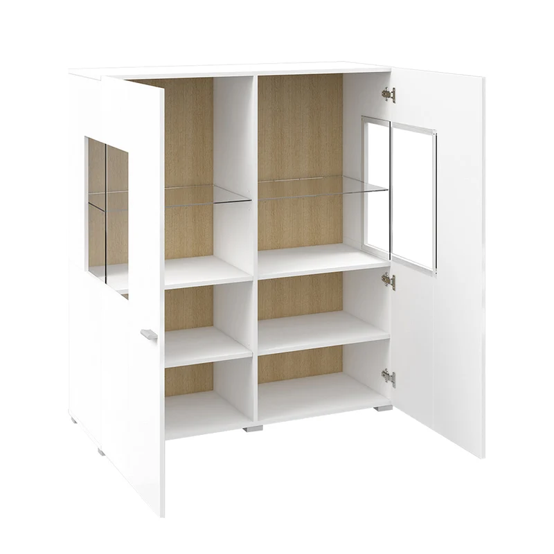 Vaisselier 2 portes Akram Blanc et Bois