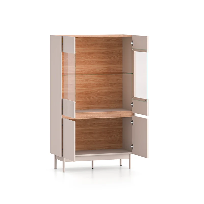 Vaisselier 4 portes Connie Cachemire et Bois