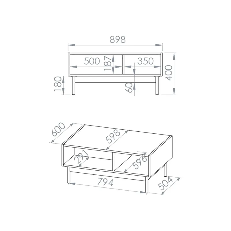 Table basse Connie Cachemire et Bois
