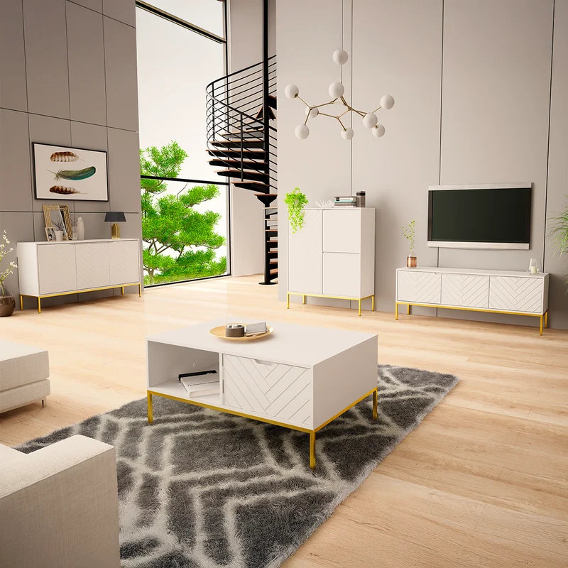 Buffet 3 portes Daria Blanc