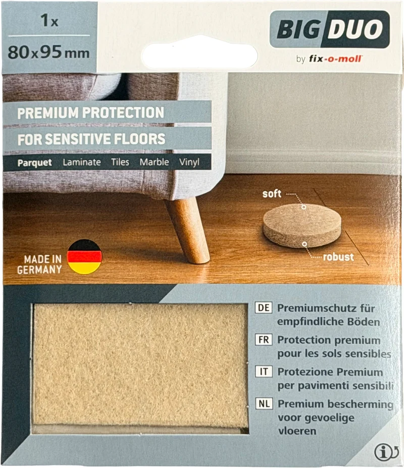 Fix-O-Moll Parkettgleiter 5 mm / 95 x 80 mm 1 x Parkettgleiter