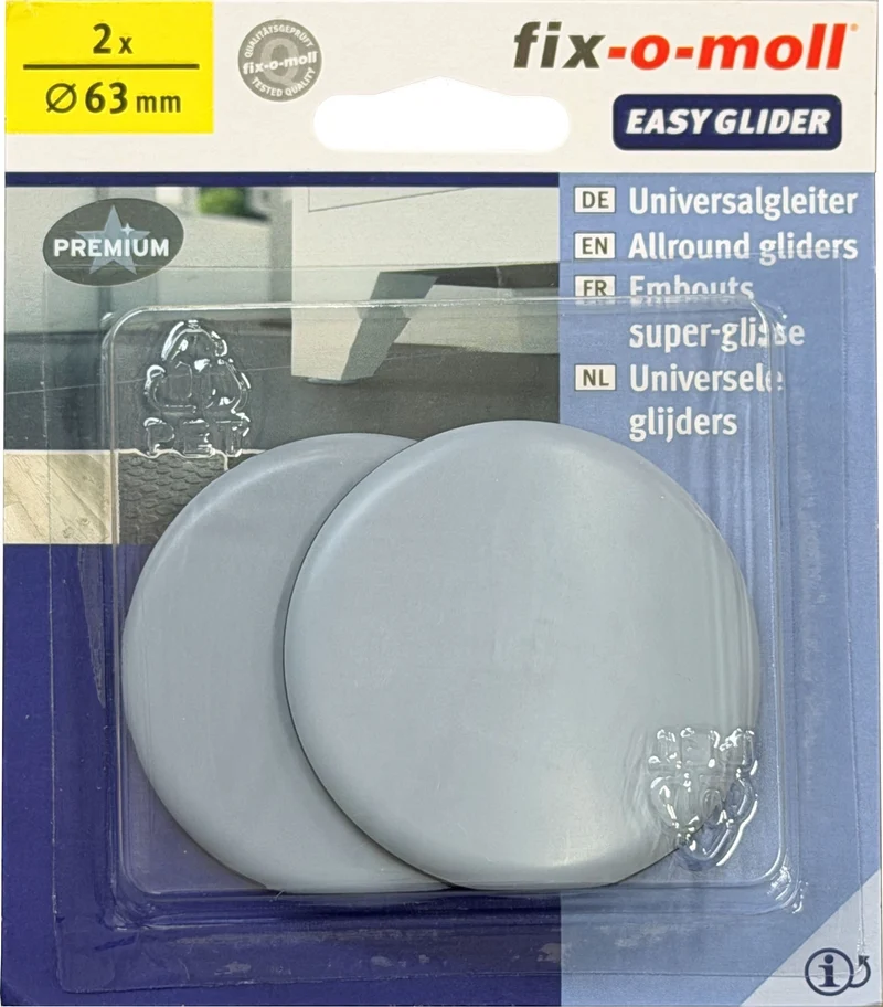 Fix-O-Moll Universalgleiter 5 mm / Ø 63 mm 2 x Universalgleiter