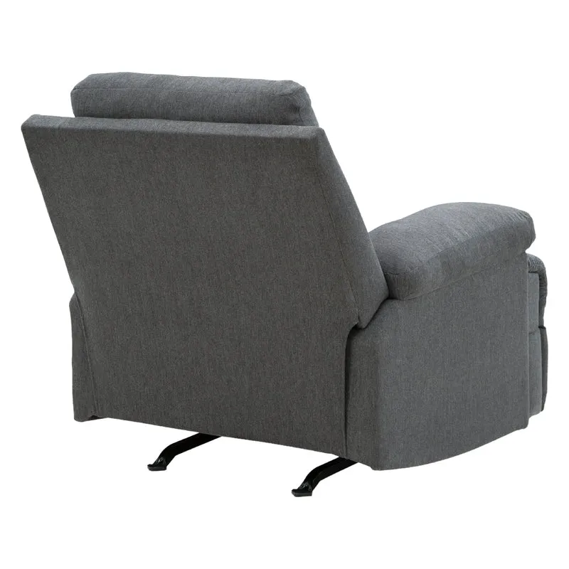 Fauteuil berçant et inclinable en tissu chenille gris charcoal - Side-Swipe