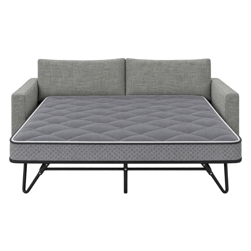 Sofa-lit en tissu gris avec matelas 54 po - Addison