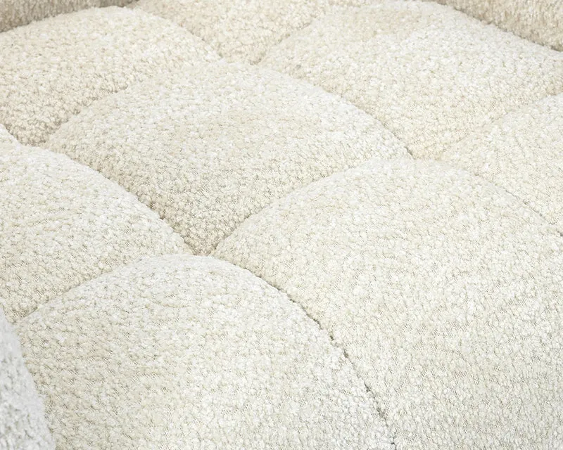 Fauteuil bouclette écru design contemporain - Bery