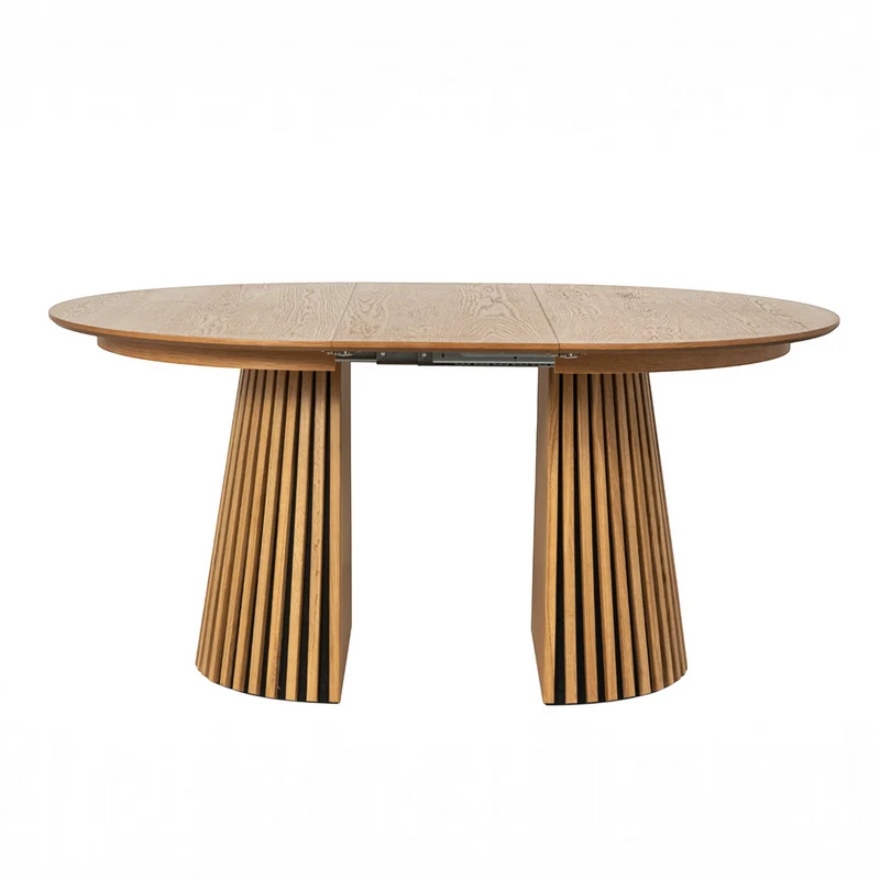 Table repas D120 avec 2 allonges placage Chêne clair