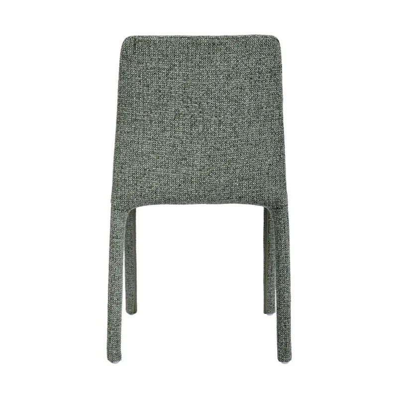 Chaise repas empilable tissu chenillé vert