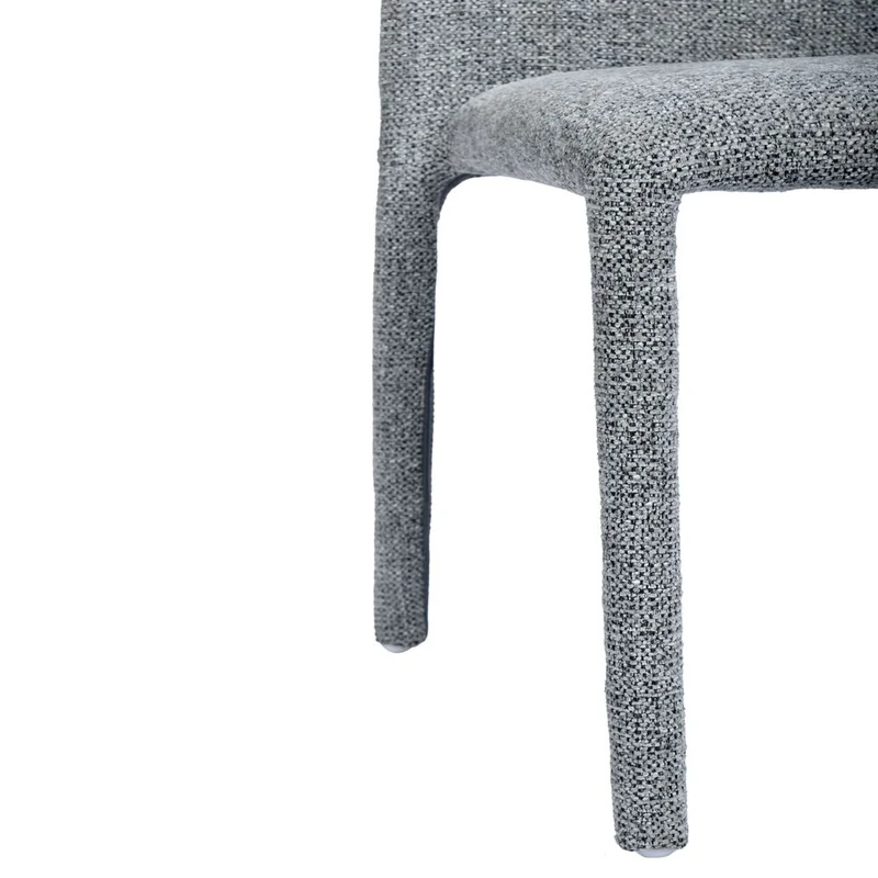 Chaise repas empilable tissu chenillé gris