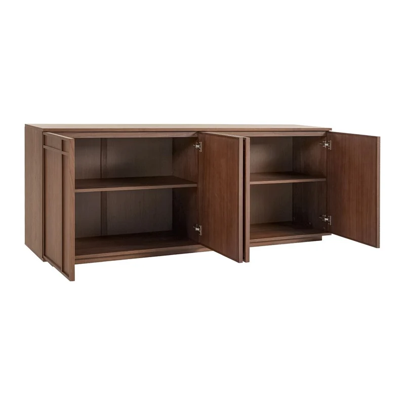 Meuble bas 4 portes placage noyer