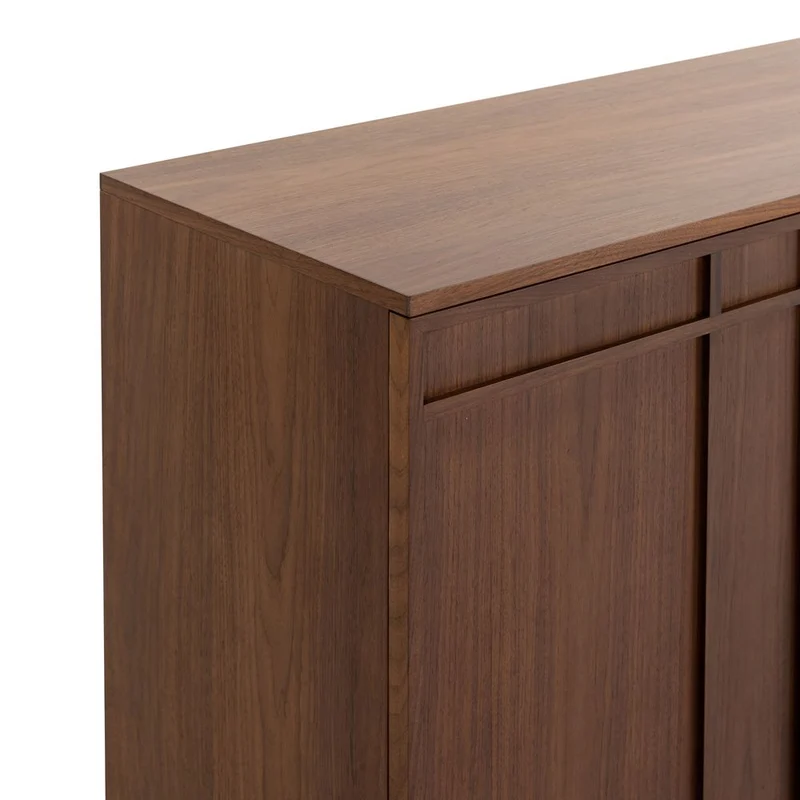 Meuble bas 4 portes placage noyer