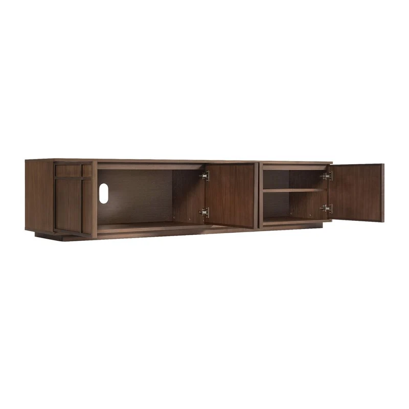 Meuble TV 4 portes placage noyer