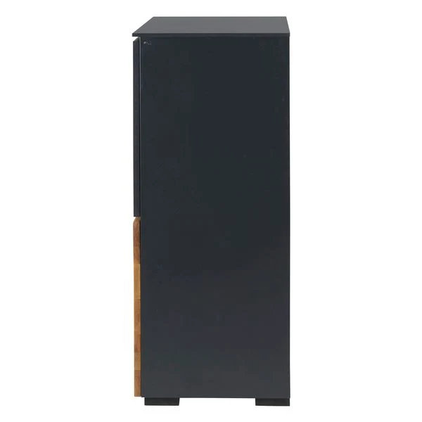 Meuble haut 4 portes chêne naturel et laqué anthracite