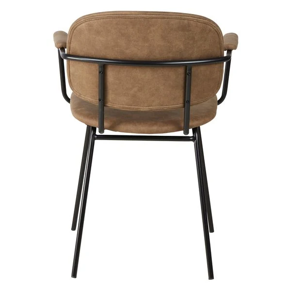 Fauteuil tissu effet daim marron foncé