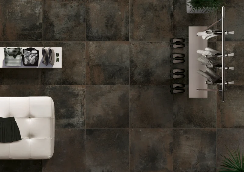 Carrelage imitation cuivre