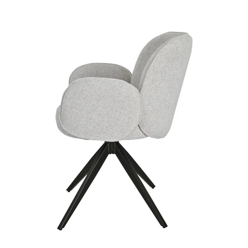 Chaise repas accoudoir tissu beige