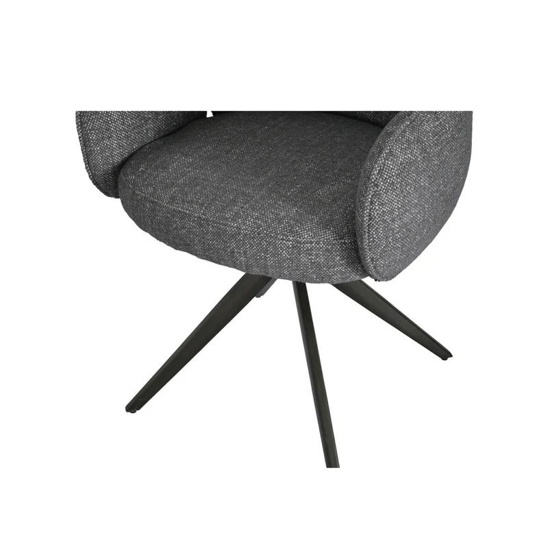 Chaise repas accoudoir tissu gris
