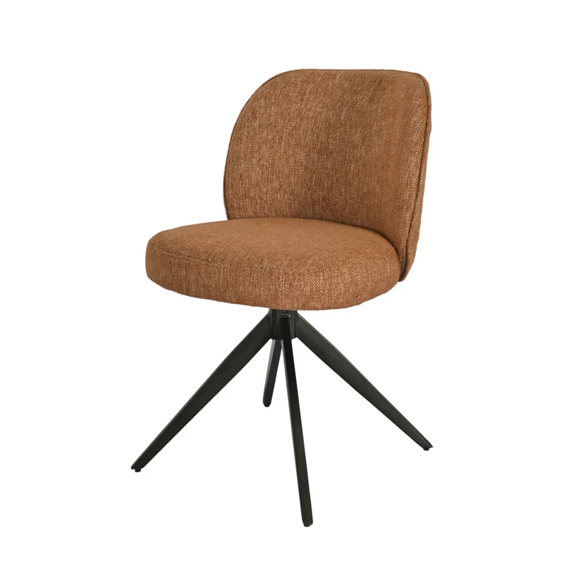 Chaise repas tissu caramel