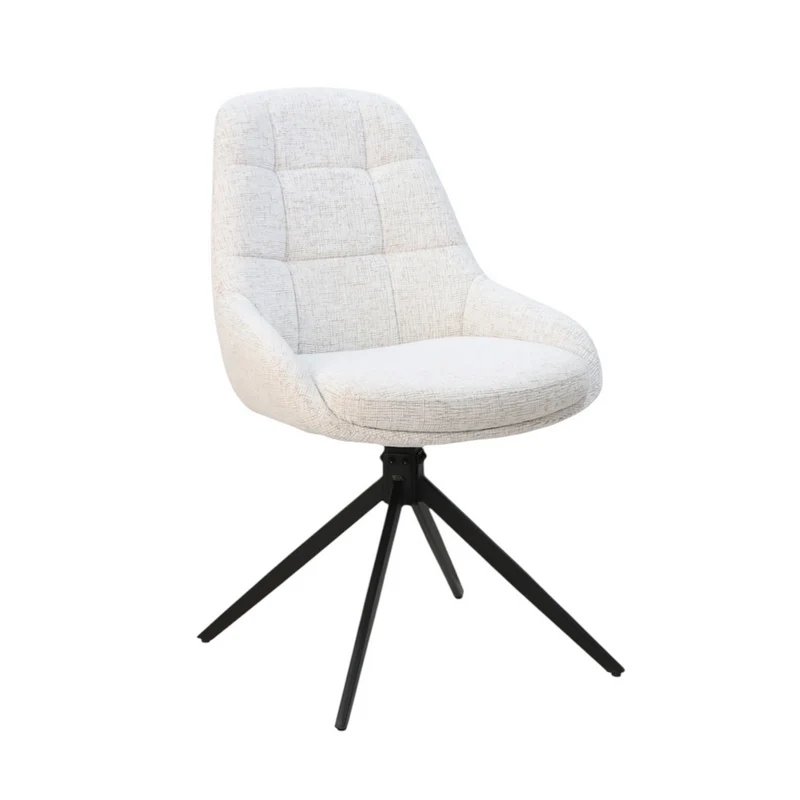 Chaise repas en tissu écru