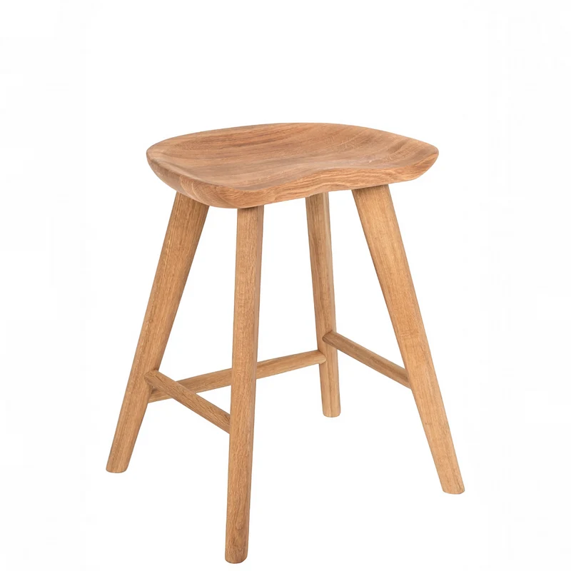 Tabouret bas 47 cm chêne massif clair
