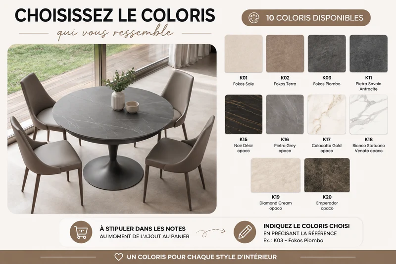 Table ronde extensible en céramique - Sun