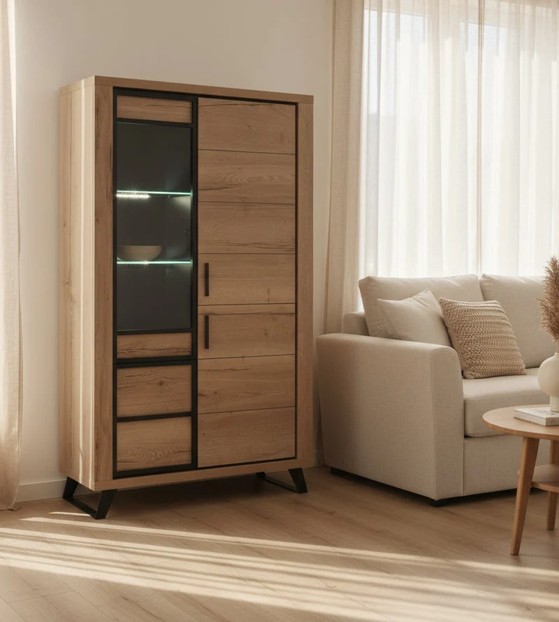 Buffet haut bois pieds métal noir - Rosa