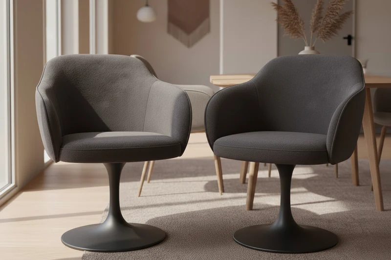 Lot de 2 chaises pivotante de salle à manger - Calise