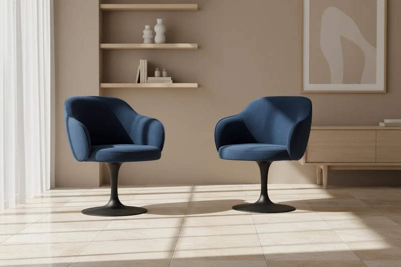Lot de 2 chaises pivotante de salle à manger - Calise