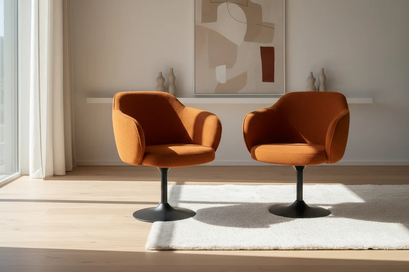 Lot de 2 chaises pivotante de salle à manger - Calise