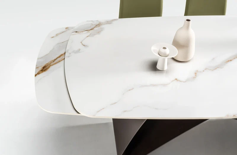 Table ovale extensible céramique marbre - Kiny