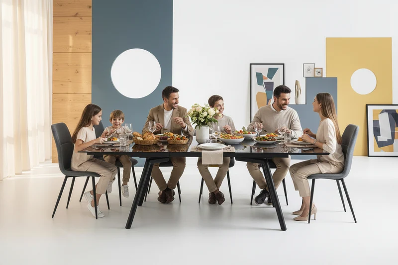 Table extensible verre fumé noir - Tao